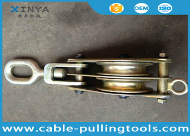 satın al Heavy Duty 3T Steel Double Wheel Wire Rope Pulley Block With Swivel Eye online manufacture