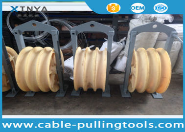 satın al 3 Sheave Conductor Pulley Stringing Pulley Block And Tackle Hoist With Nylon Wheel online manufacture