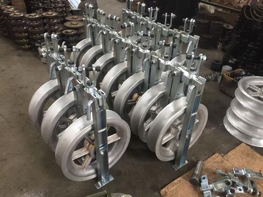 satın al Aluminum Sheave Stringing Pulley Block with Corrosion Resistant Galvanized Surface and High Load Capacity for Power Line Construction online manufacture